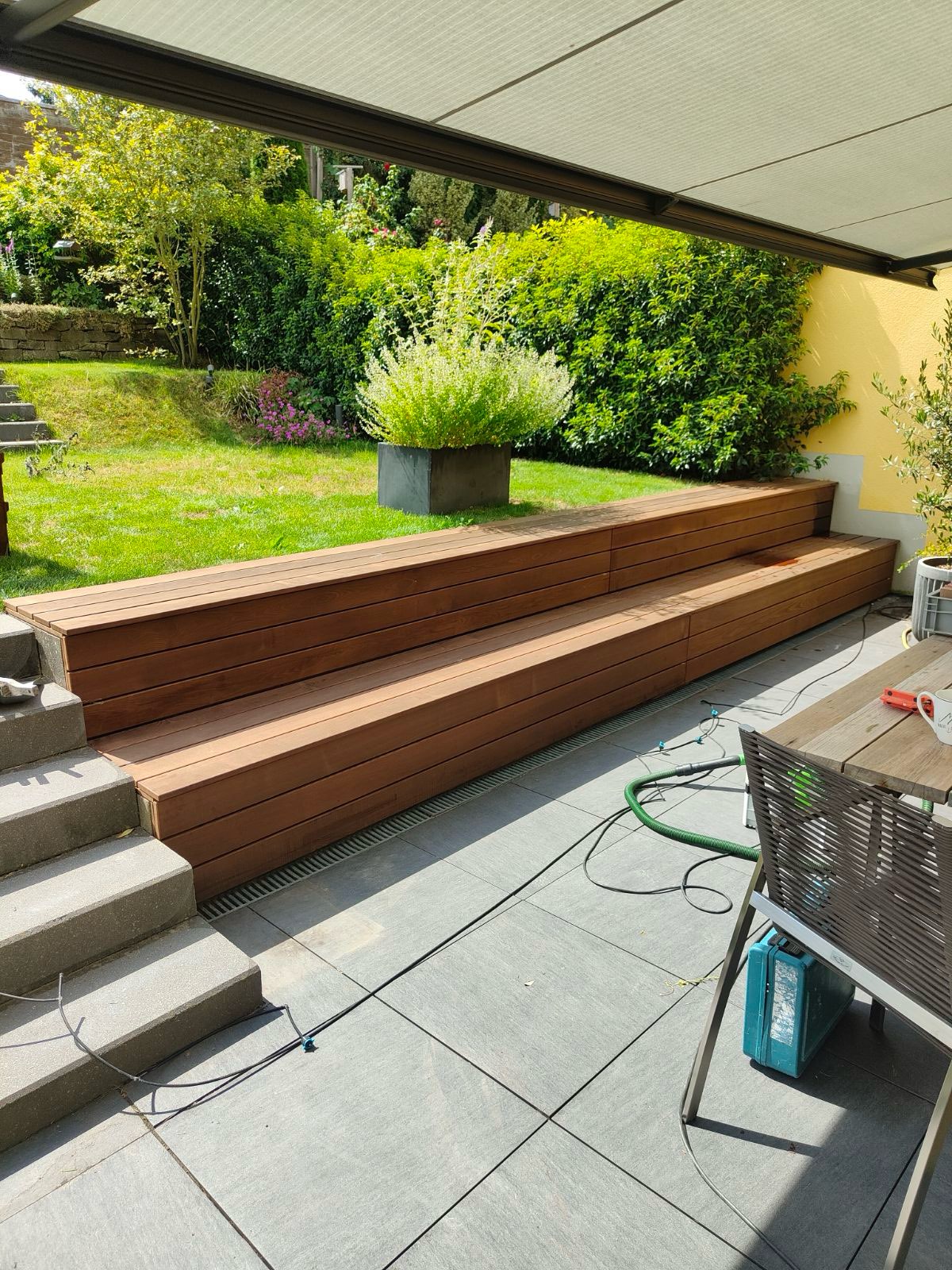 Sitzbank thermo esche mauerabdeckung, Balkon, Terrasse & Garten, Tischlerei Giefer Brühl