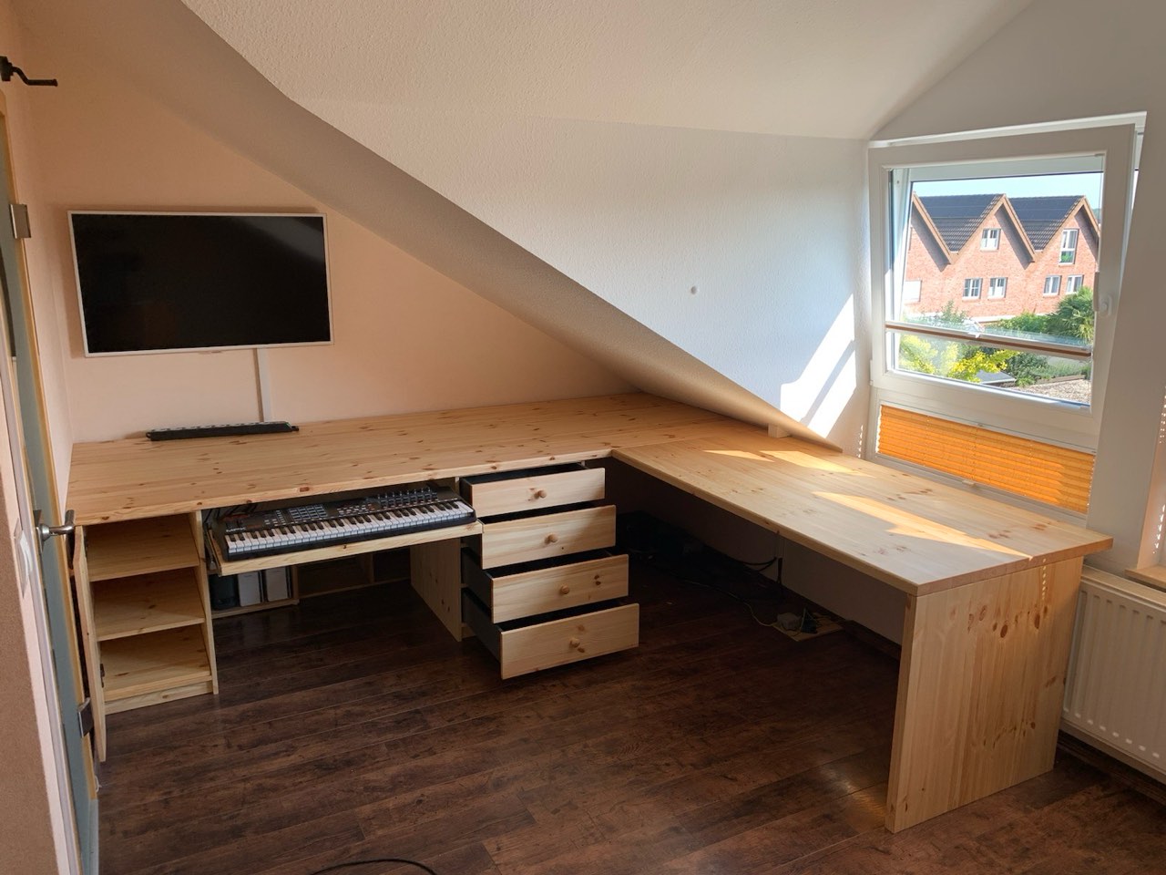 Medien schreibtisch kiefer, Massivholzmöbel, Tischlerei Giefer Brühl